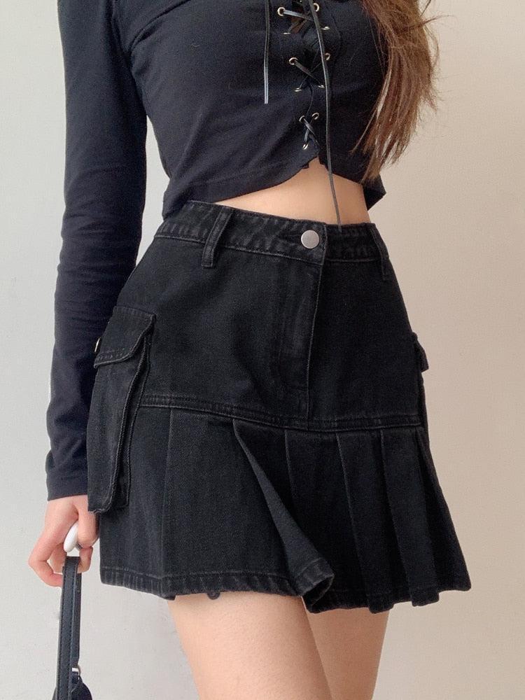 Y2K Grunge Cargo Mini Skirt
