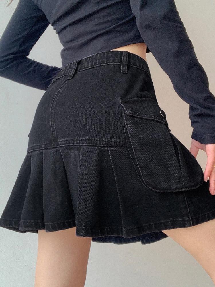 Y2K Grunge Cargo Mini Skirt