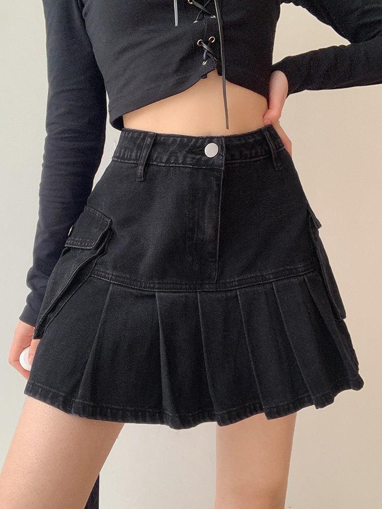 Y2K Grunge Cargo Mini Skirt