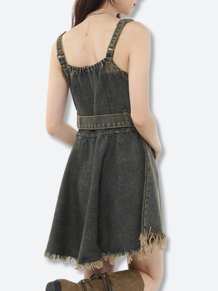 Y2K Grunge Denim Mini Dress