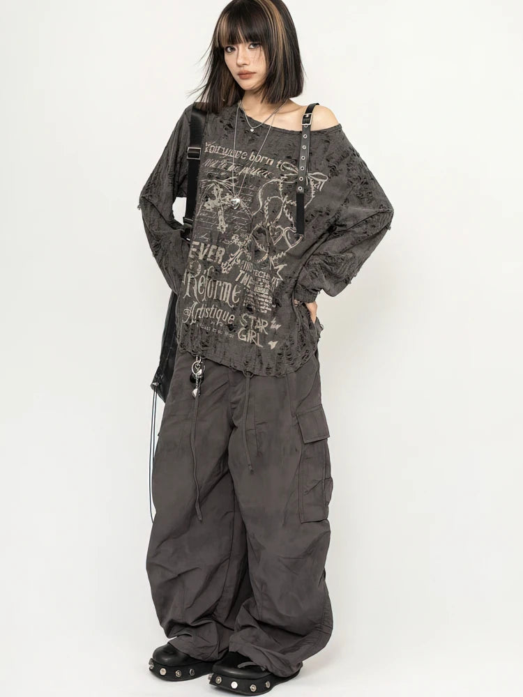 Y2K Grunge Distressed Top