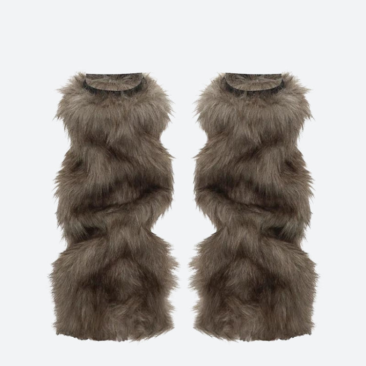 Y2K Grunge Faux Fur Leg Warmers – Litlookz Studio