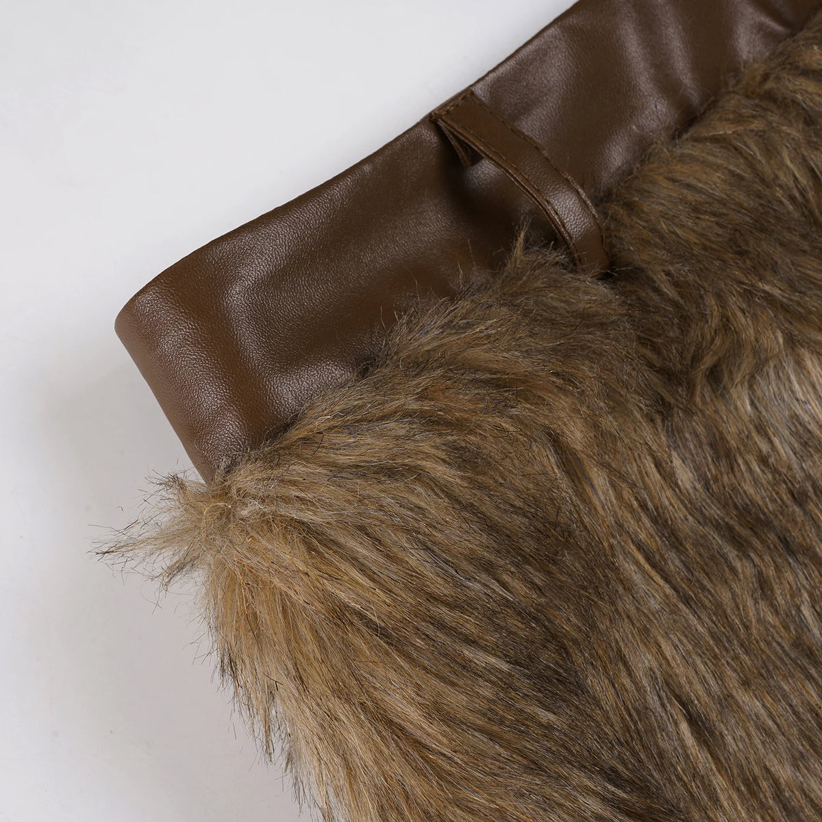 Y2K Grunge Faux Fur Mini Shorts