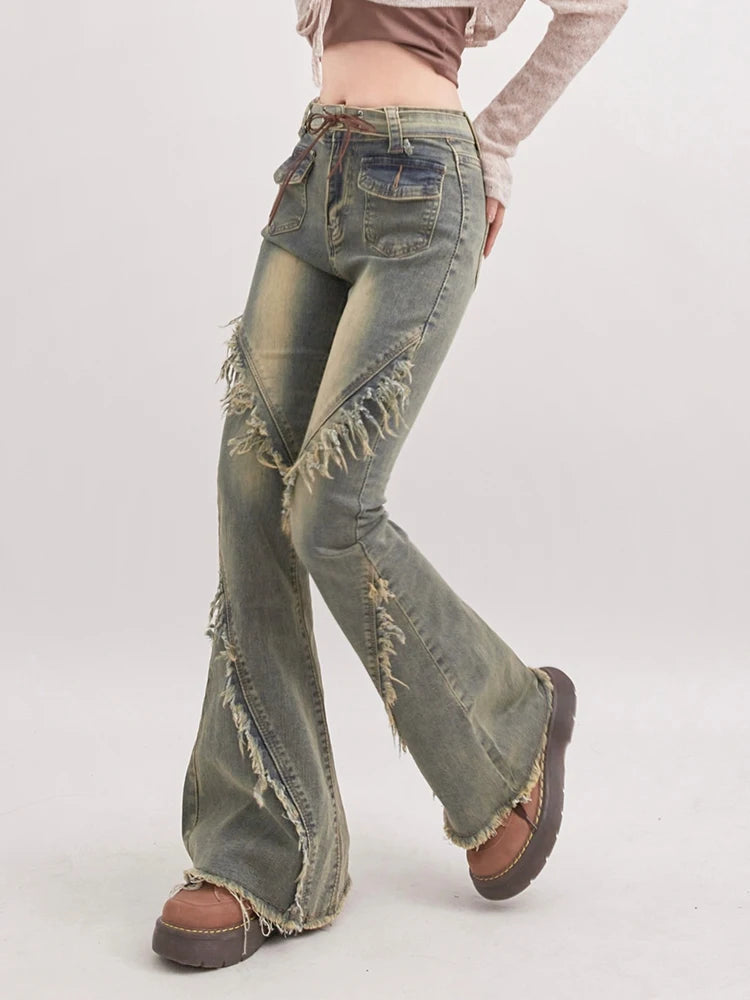 Y2K Grunge Flare Jeans