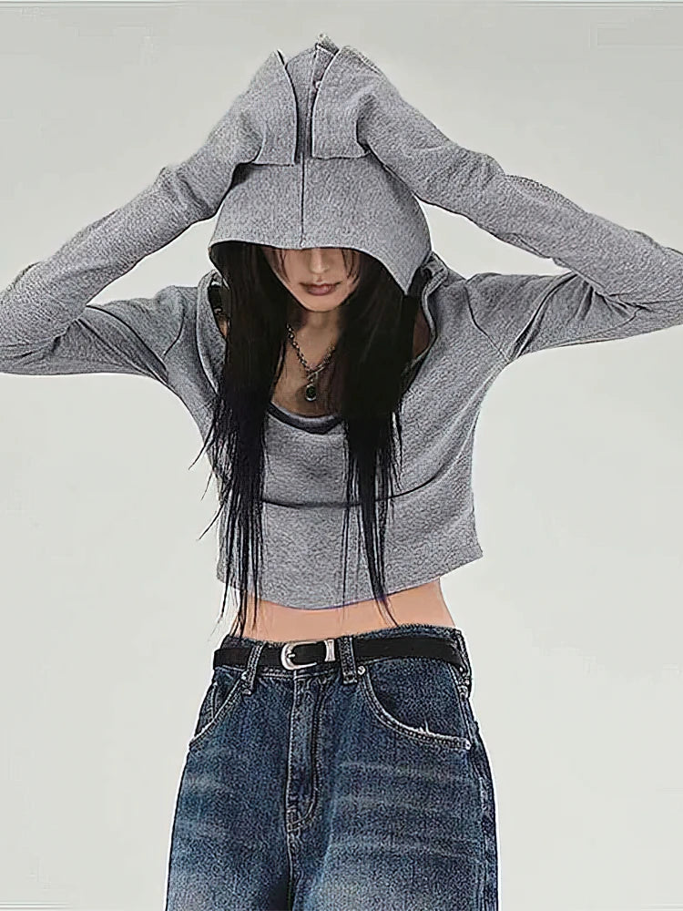 Y2K Grunge Off Shoulder Hoodie