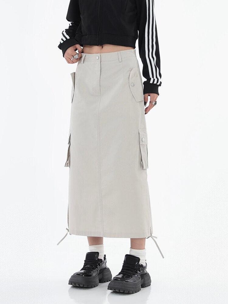 Y2K Grunge Parachute Maxi Skirt