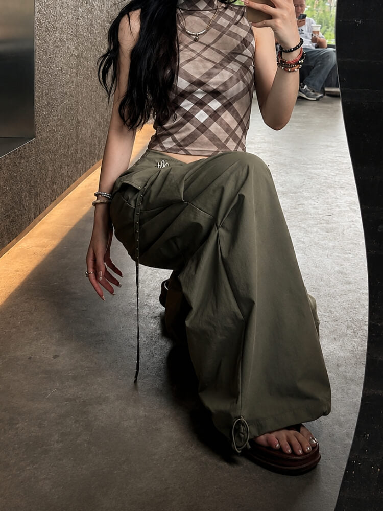 Y2K Grunge Parachute Pants