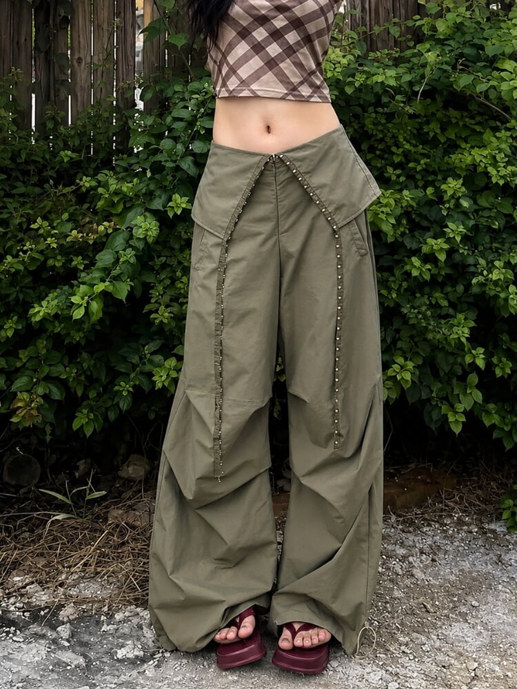 Y2K Grunge Parachute Pants