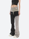 Y2K Grunge Patchwork Flare Pants