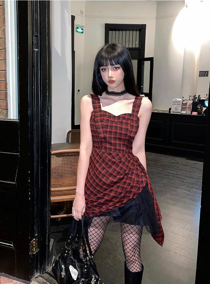 Y2K Grunge Plaid Mini Dress Y2K Grunge Plaid Mini Dress