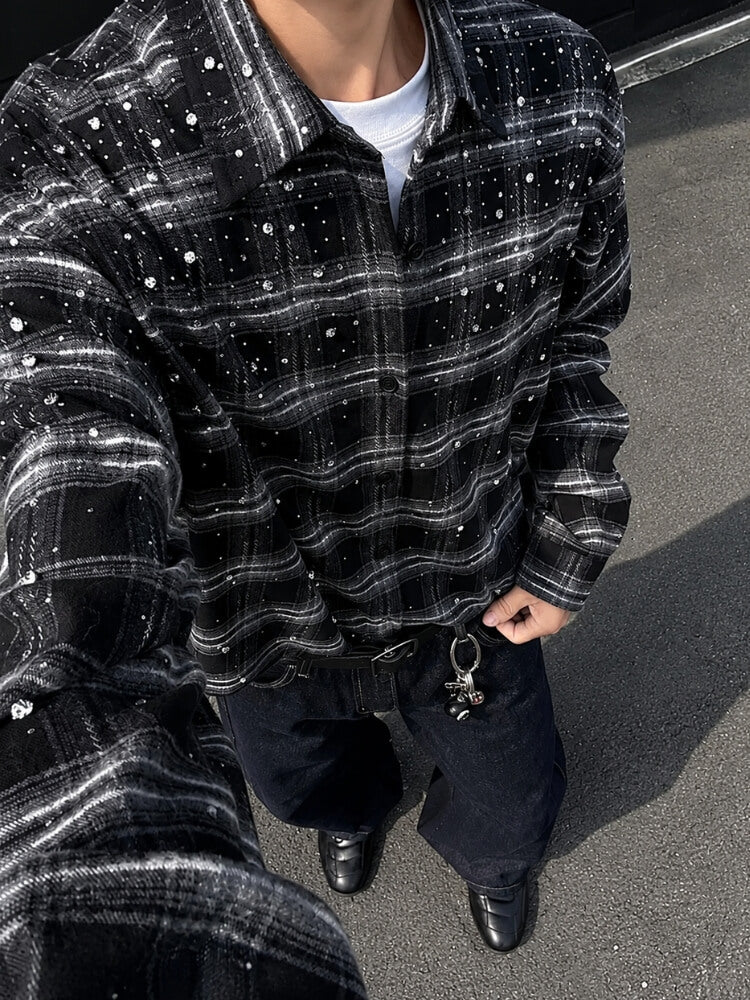 Y2K Grunge Rhinestone Shirt