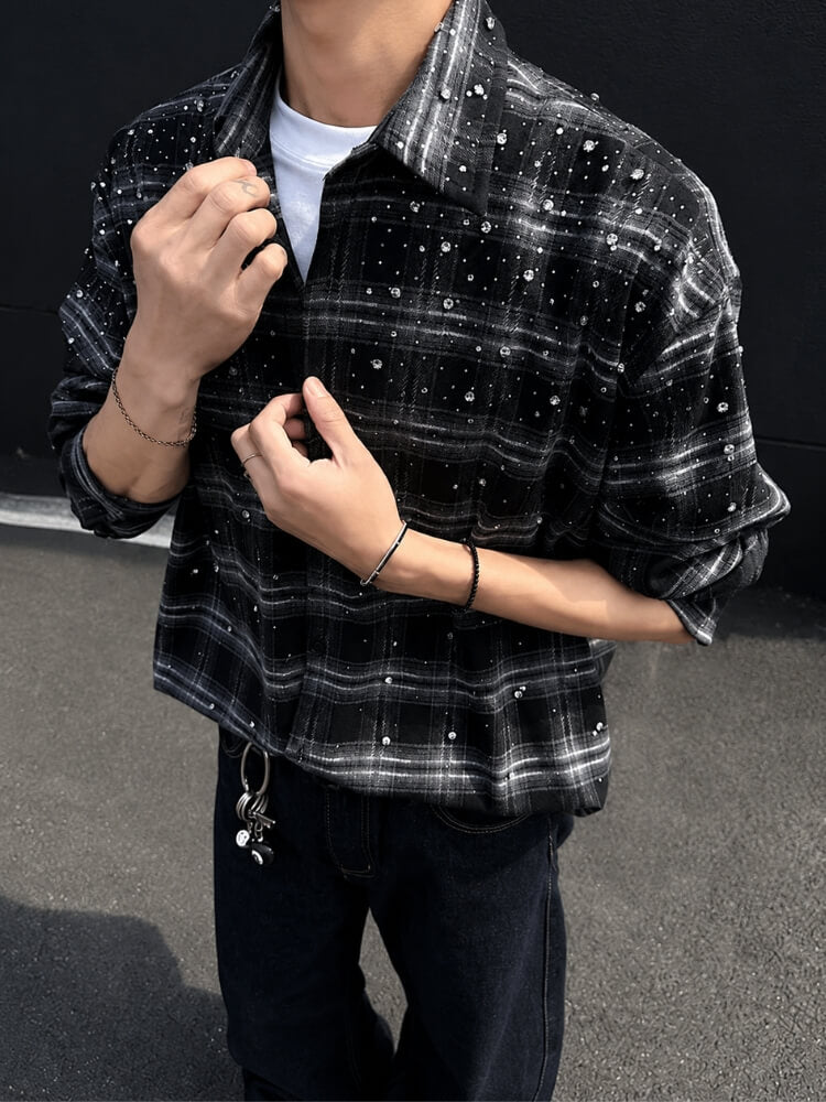 Y2K Grunge Rhinestone Shirt