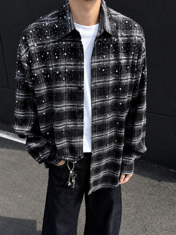 Y2K Grunge Rhinestone Shirt