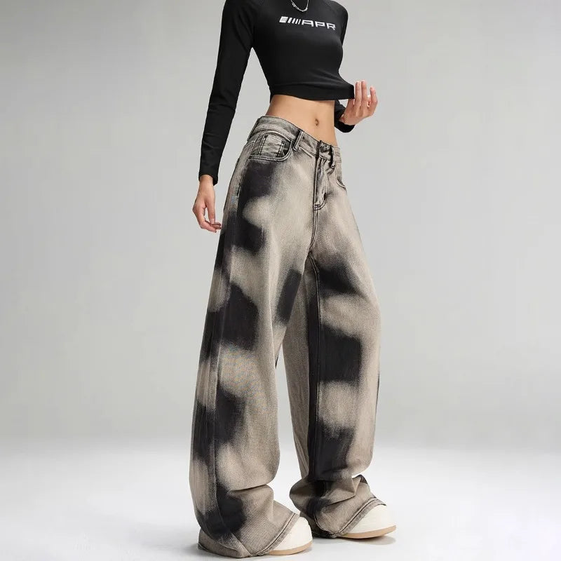 Y2K Grunge Sprayed Jeans - Litlookz Studio