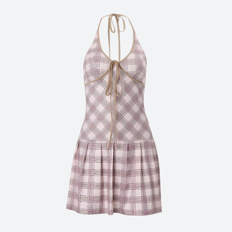 Y2K Halter Neck Mini Dress - Litlookz Studio