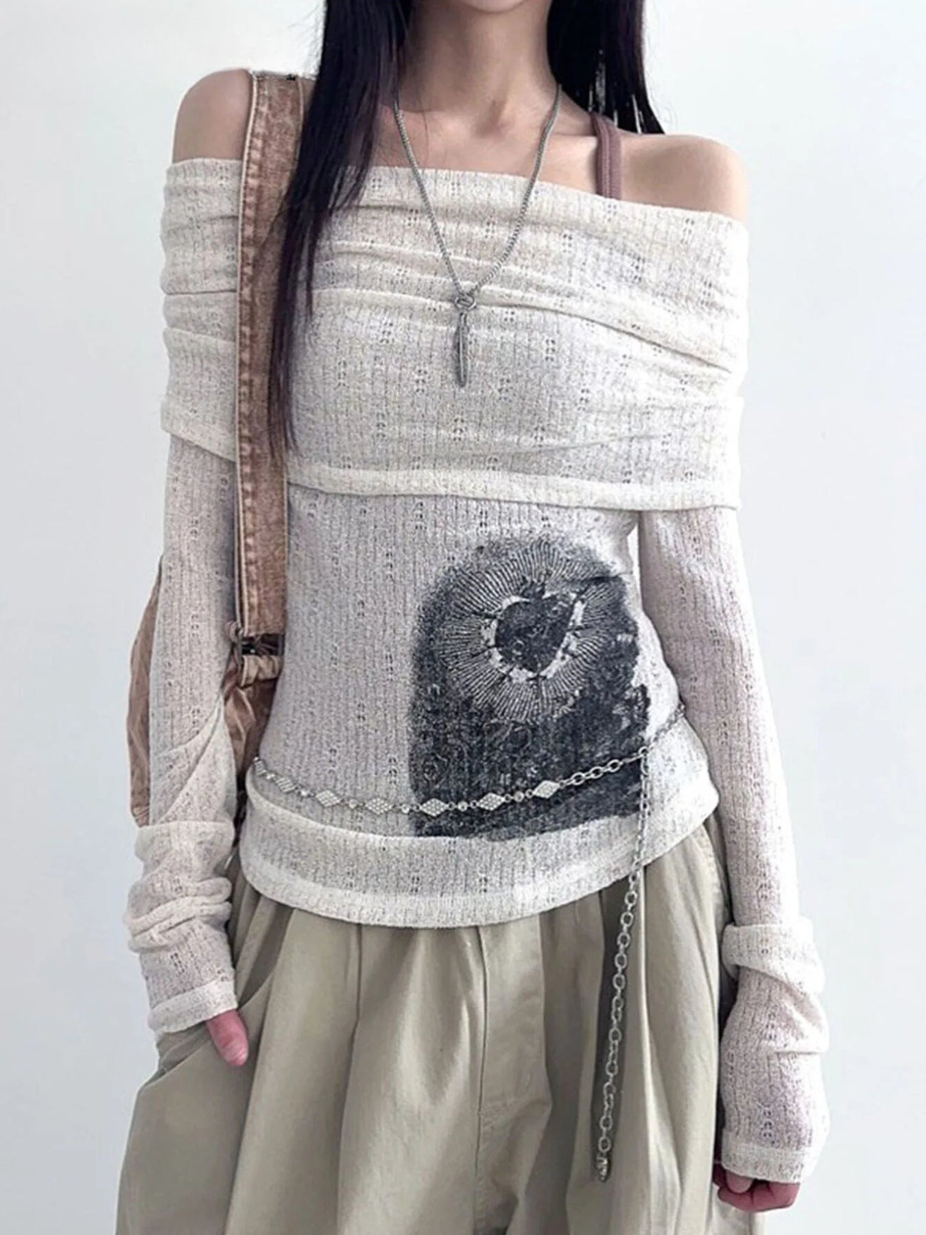 Y2K Heart & Swords Off Shoulder Top - Litlookz Studio