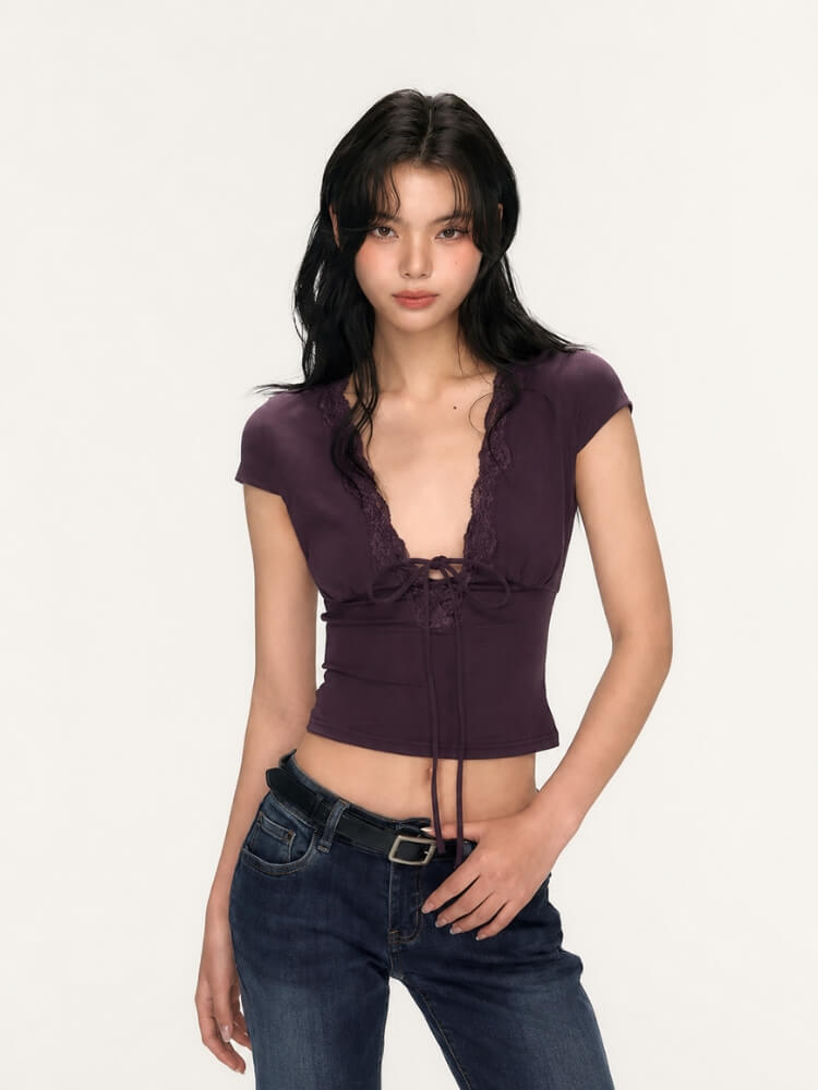 Y2K Lace Crop Top