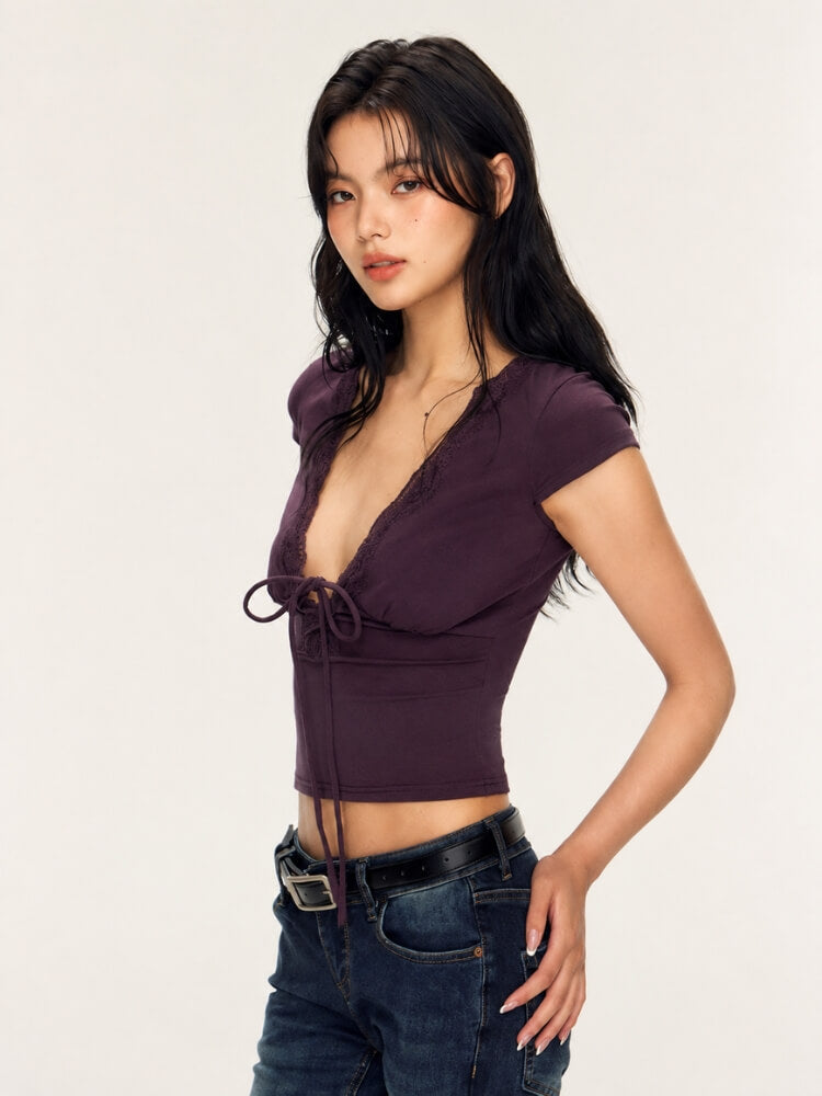 Y2K Lace Crop Top