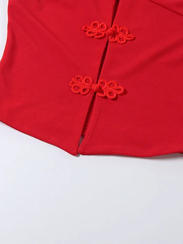 Y2K Lace-Up Cut-Out Crop Top