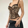 Y2K Leopard Corset Top