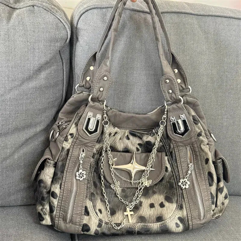 Y2K Leopard Faux Fur Bag – Litlookz Studio