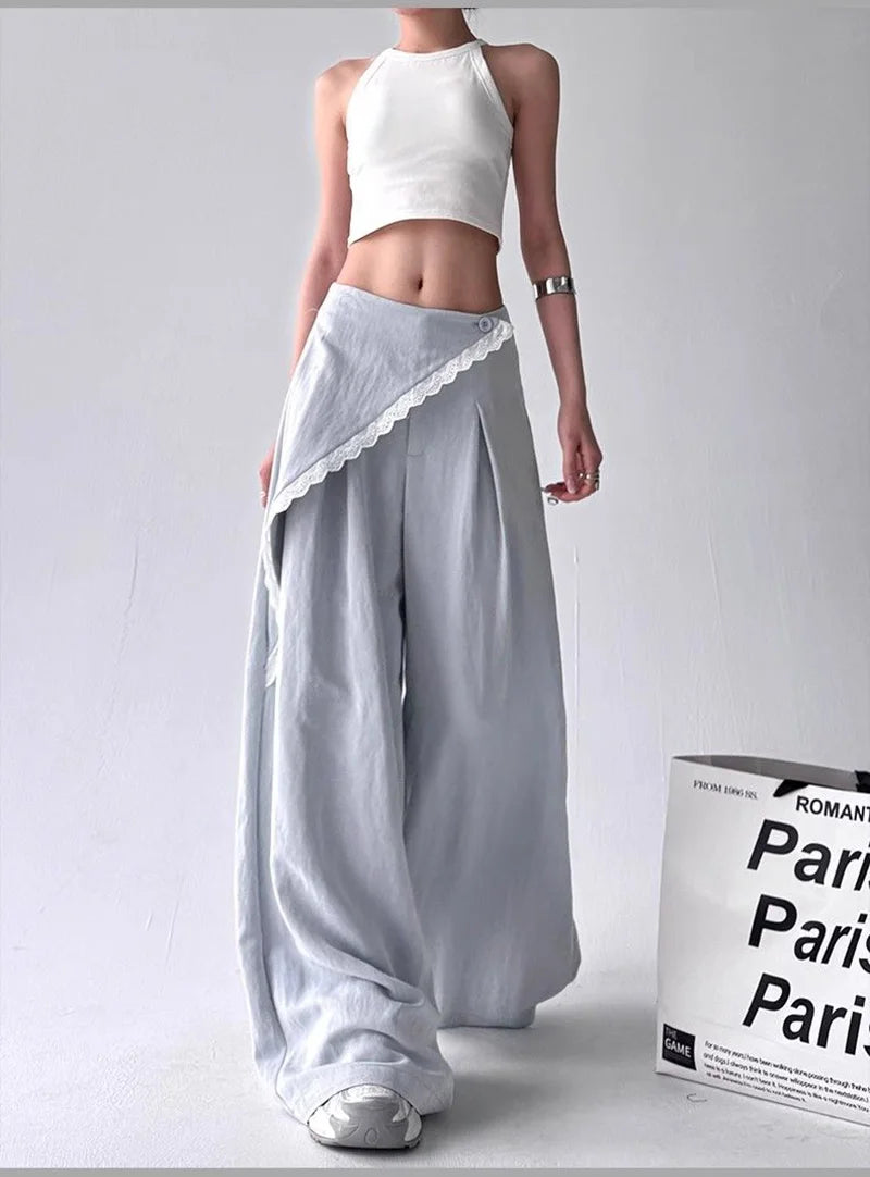 Y2K Overlay Wide Leg Pants - Litlookz Studio