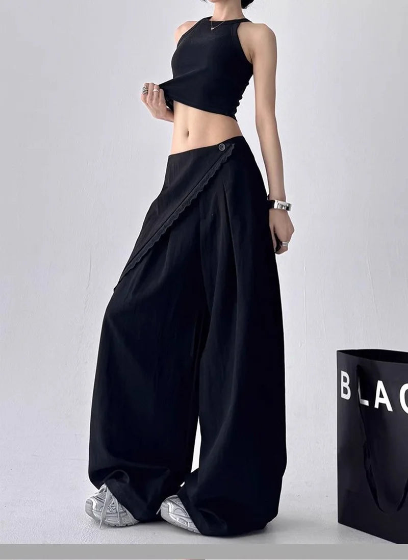 Y2K Overlay Wide Leg Pants - Litlookz Studio