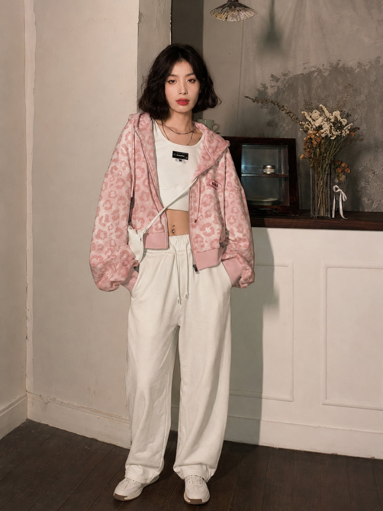 Y2K Pink Leopard Zip Hoodie - Litlookz Studio