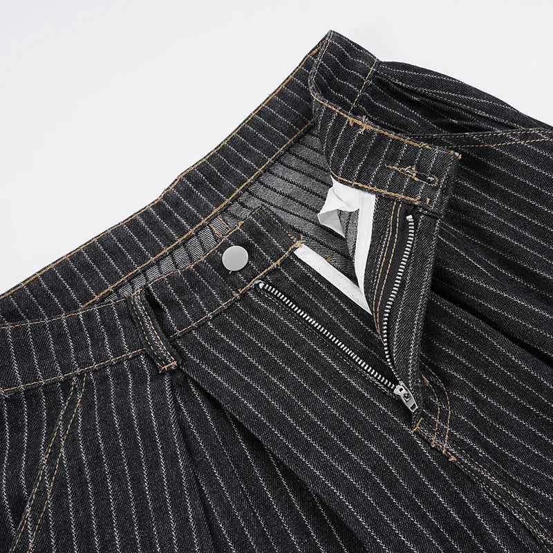 Y2K Pinstripe Baggy Pants - Litlookz Studio