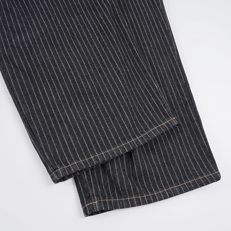 Y2K Pinstripe Baggy Pants - Litlookz Studio