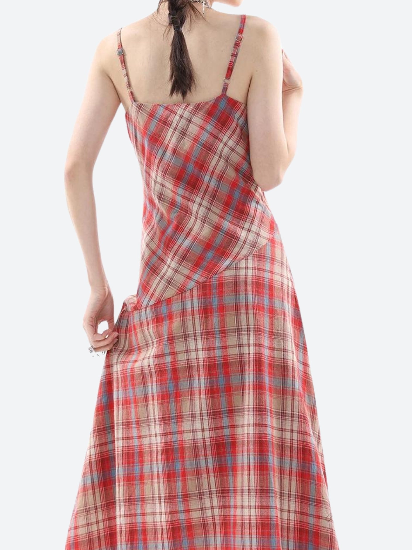 Y2K Plaid Lace Midi Dress Y2K Plaid Lace Midi Dress