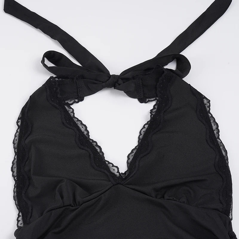 Y2K Plunge Halter Top