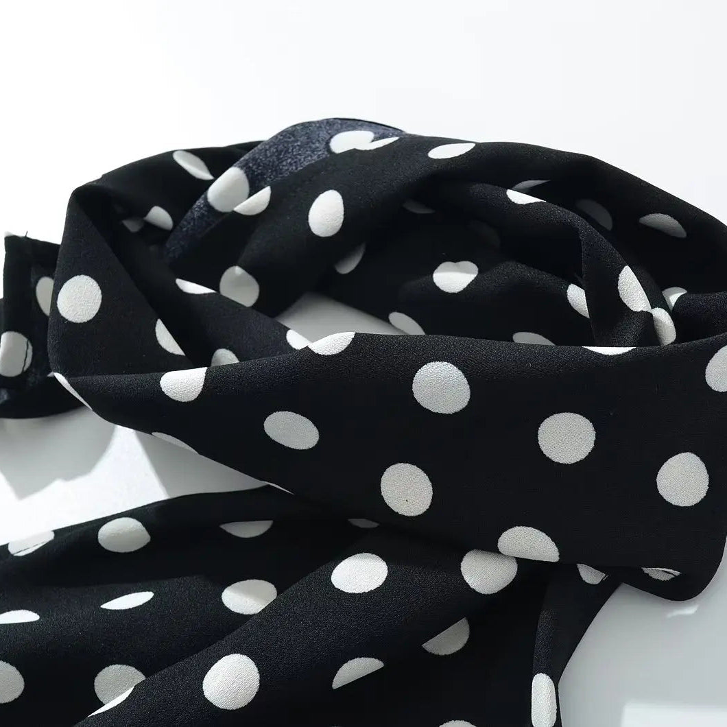 Y2K Polka Dot Scarf Halter Top