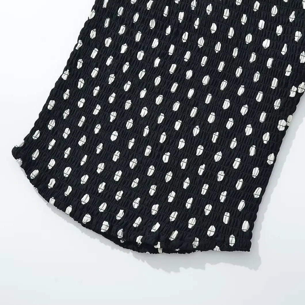 Y2K Polka Dot Scarf Halter Top