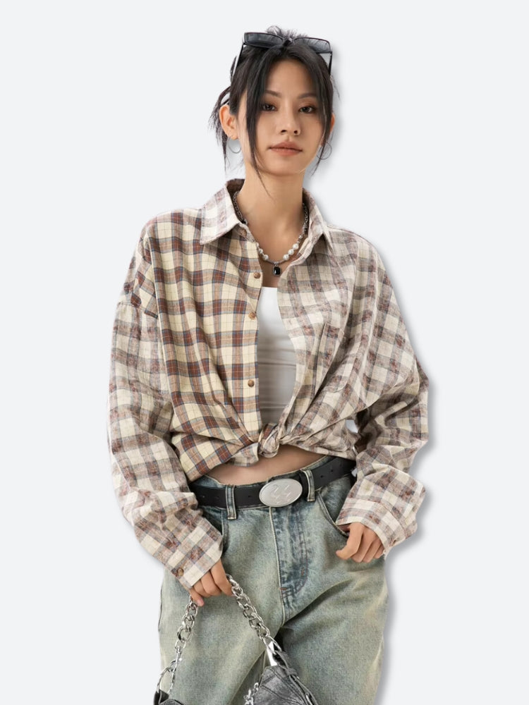 Y2K Retro Plaid Shirt