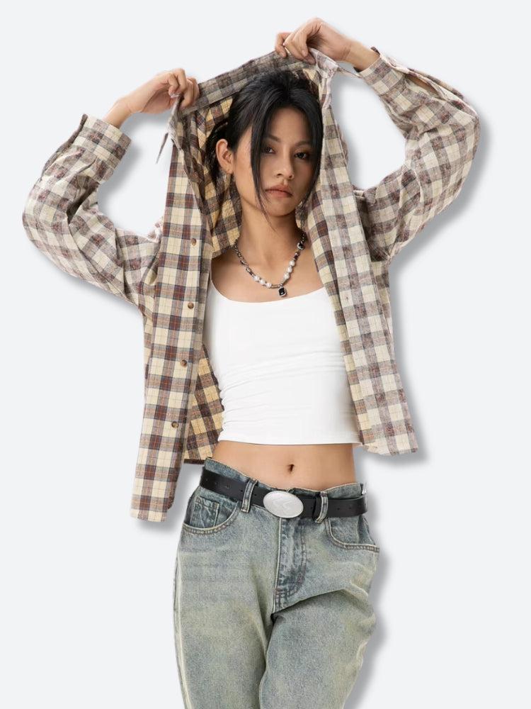 Y2K Retro Plaid Shirt