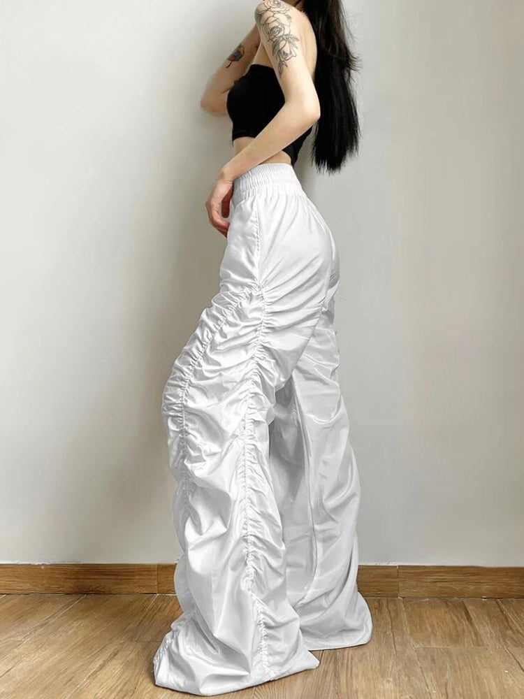 Y2K Ruched Parachute Pants