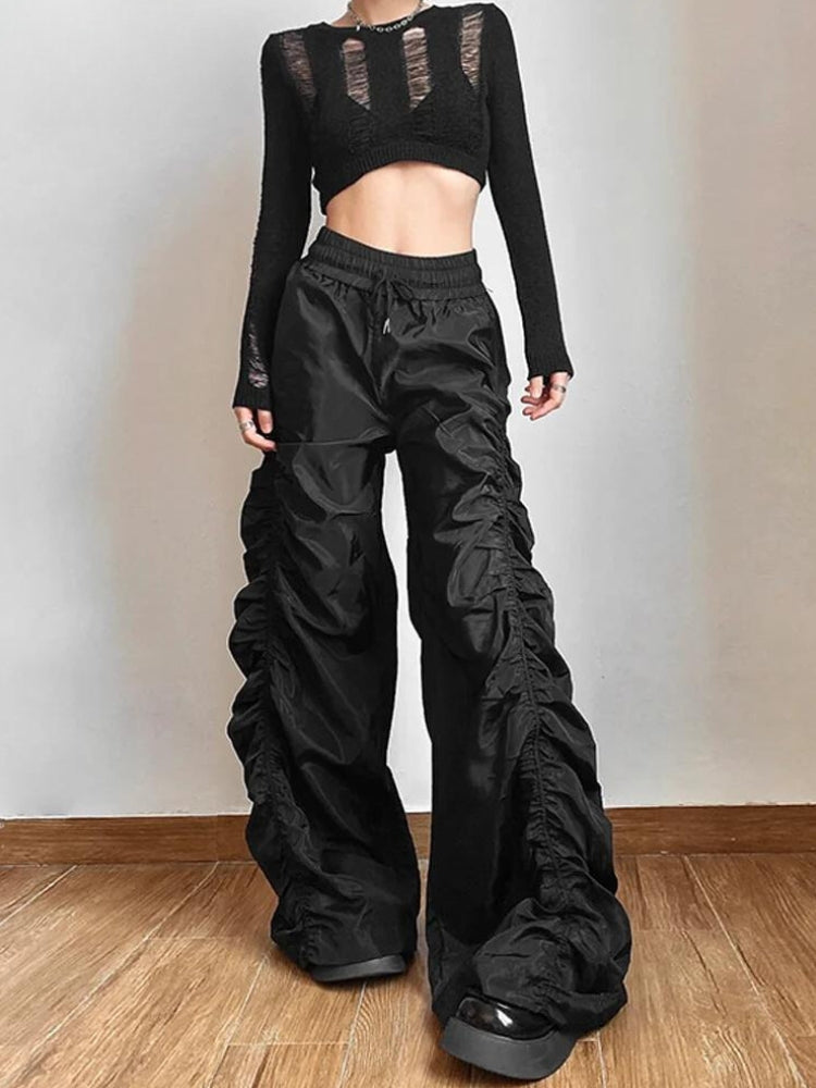 Y2K Ruched Parachute Pants