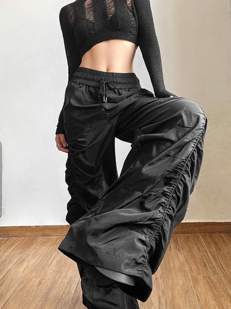Y2K Ruched Parachute Pants
