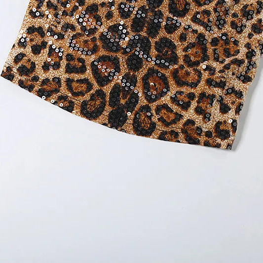 Y2K Sequin Leopard Crop Top - Litlookz Studio