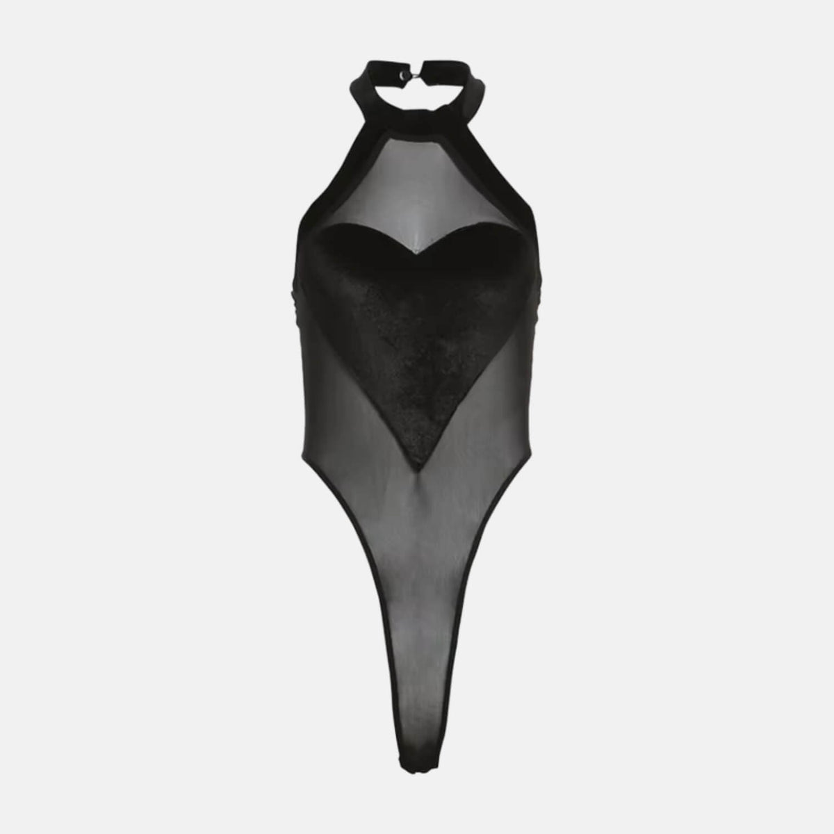 Y2K Sheer Heart Halter Top