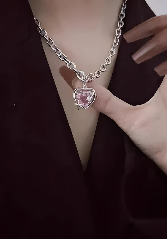 Y2K Shiny Heart Necklace