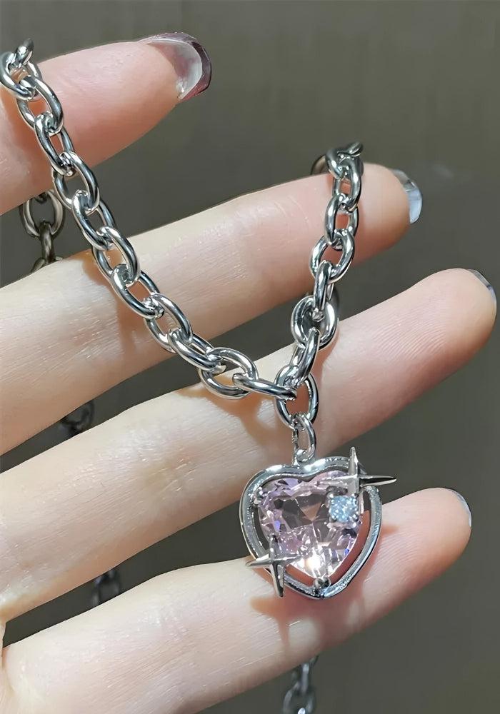 Y2K Shiny Heart Necklace