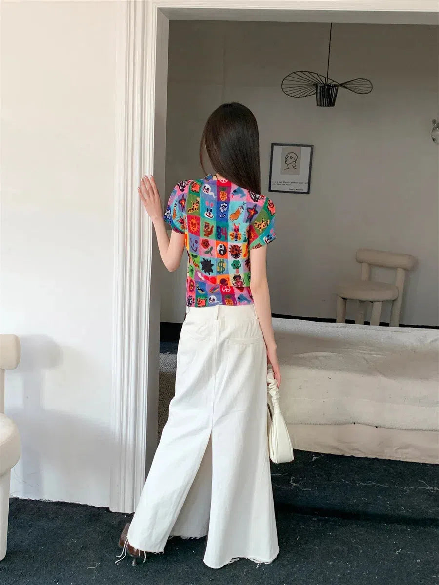 Y2K Sketchbook Pleated Top