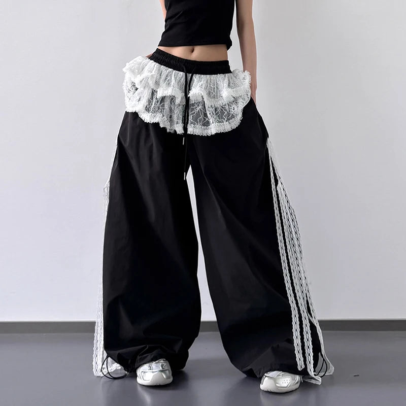 Y2K Skirted Parachute Pants - Litlookz Studio