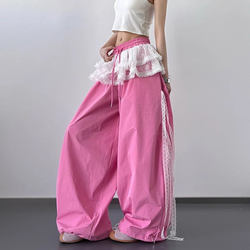 Y2K Skirted Parachute Pants - Litlookz Studio