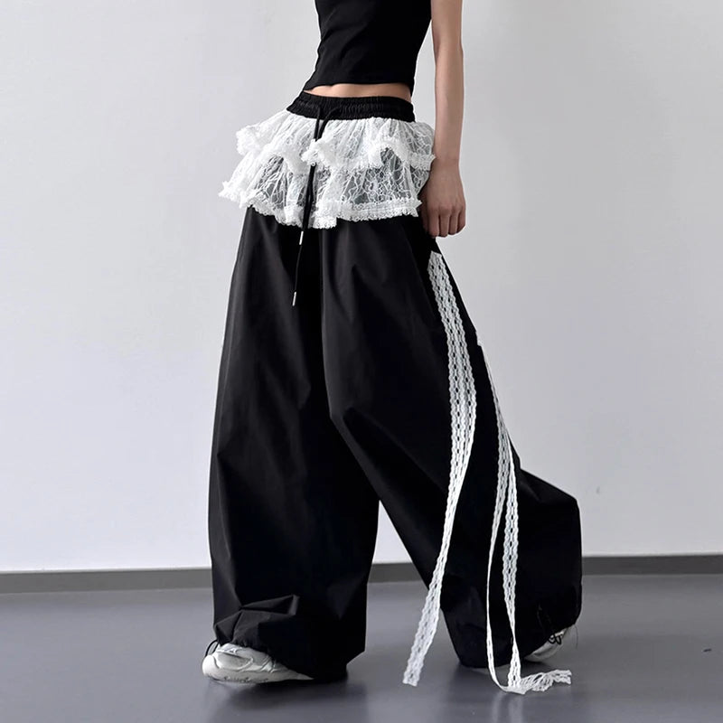 Y2K Skirted Parachute Pants - Litlookz Studio