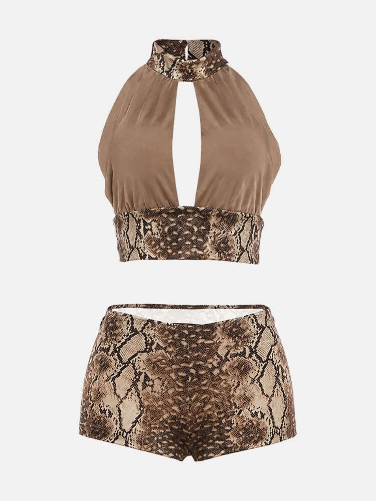 Y2K Snakeskin Shorts & Top Set
