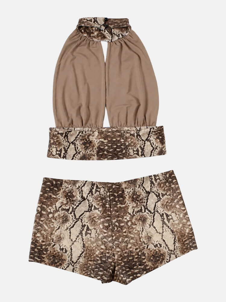 Y2K Snakeskin Shorts & Top Set