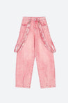 Y2K Soft Girl Double Belted Baggy Jeans